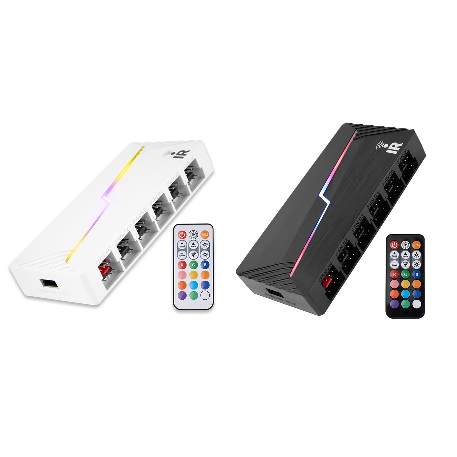 Channel 12 Port ARGB und PWMs Fan Hubs Controller mit Fernbedienungen für effizientes Kühlmanagement in Gaming ARGB und PWMS Cooling Fan Splitter