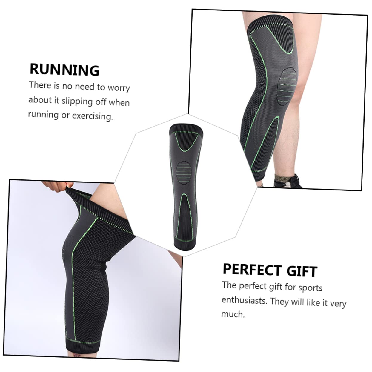 KALLORY Full Leg Compression Sleeve Breathable Knee Support Brace for Optimal Protection Comfortable Fit for Athletic Activities Durable Material Stylish Design