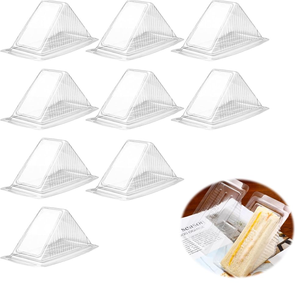 Clear Sandwich Packing Boxes, Azonee 50 PCS Triangle Food Containers for Sandwiches, Cakes, Desserts, and Hamburgers, Take Out Containers