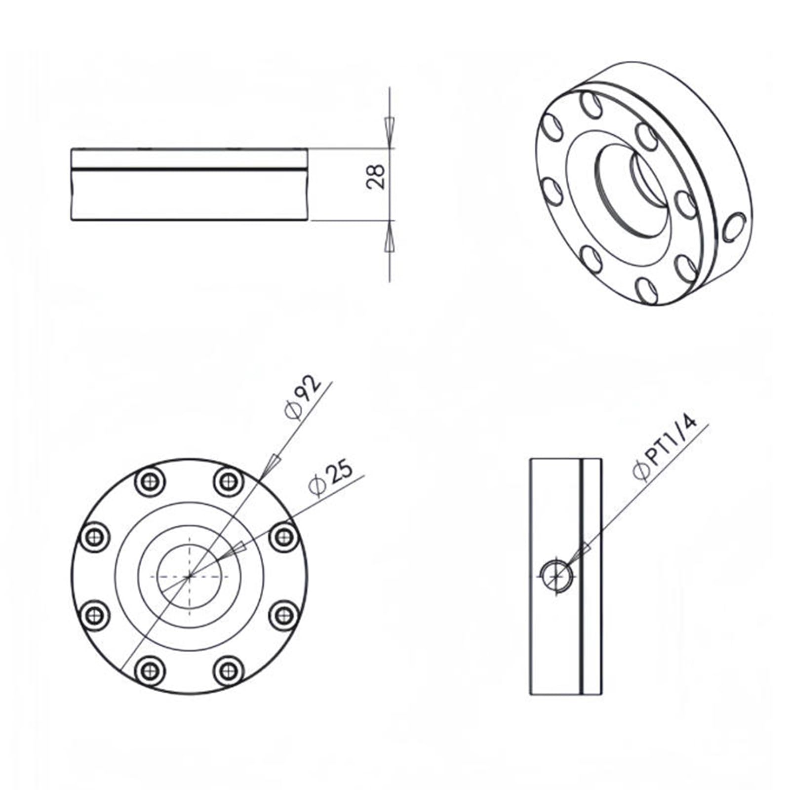 Cuchilla De Aire Anular, Soplador De Aire Anular De 360 ​​Grados, Aleación De Aluminio Y Flujo De Aire Uniforme, Diámetro Interior De 8 A 51 Mm (Opcional), Espesor De 28 25mm
