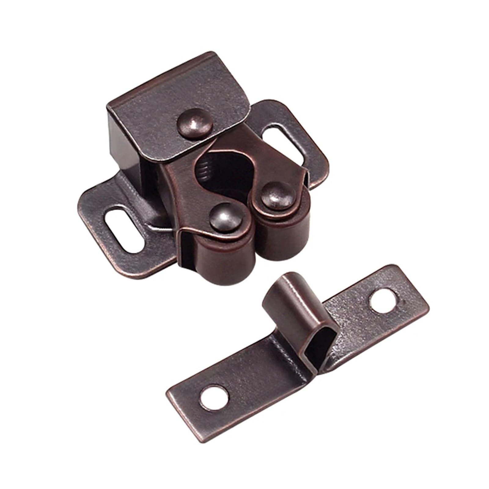 Double Roller Catch 40set Sliding Door Closet Stopper Magnetic Suction Stoppers Buffer Anti Collision Furniture Hardware Tools(Red Bronze)