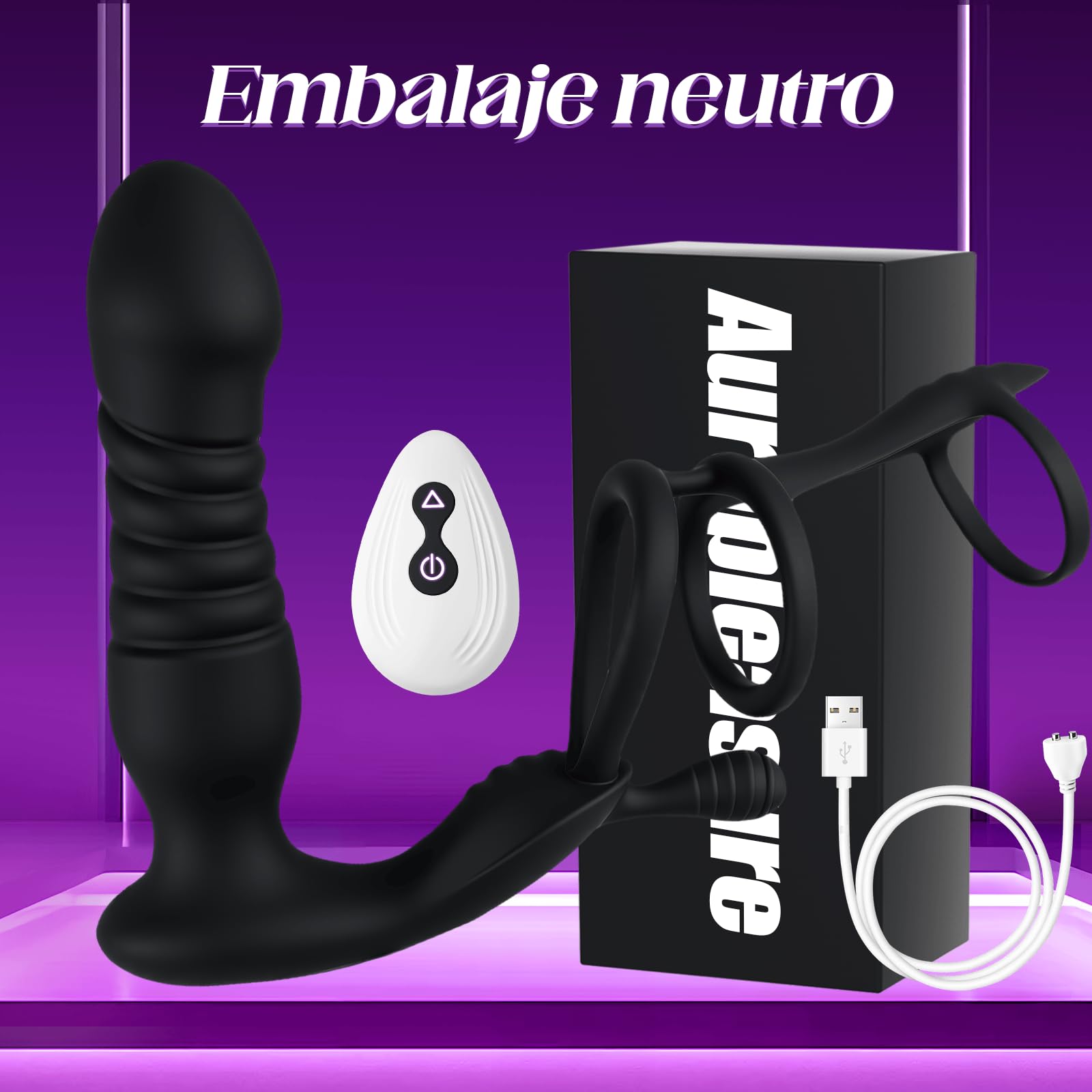 Vibradores Anales para Hombres Anillo Pene Estimulador Prostata | 10 Modos Telescópicos & Vibración Dilatador Vibrador Plug Anal con Vibración Consoladores Próstata Juguetes Sexuales Hombre