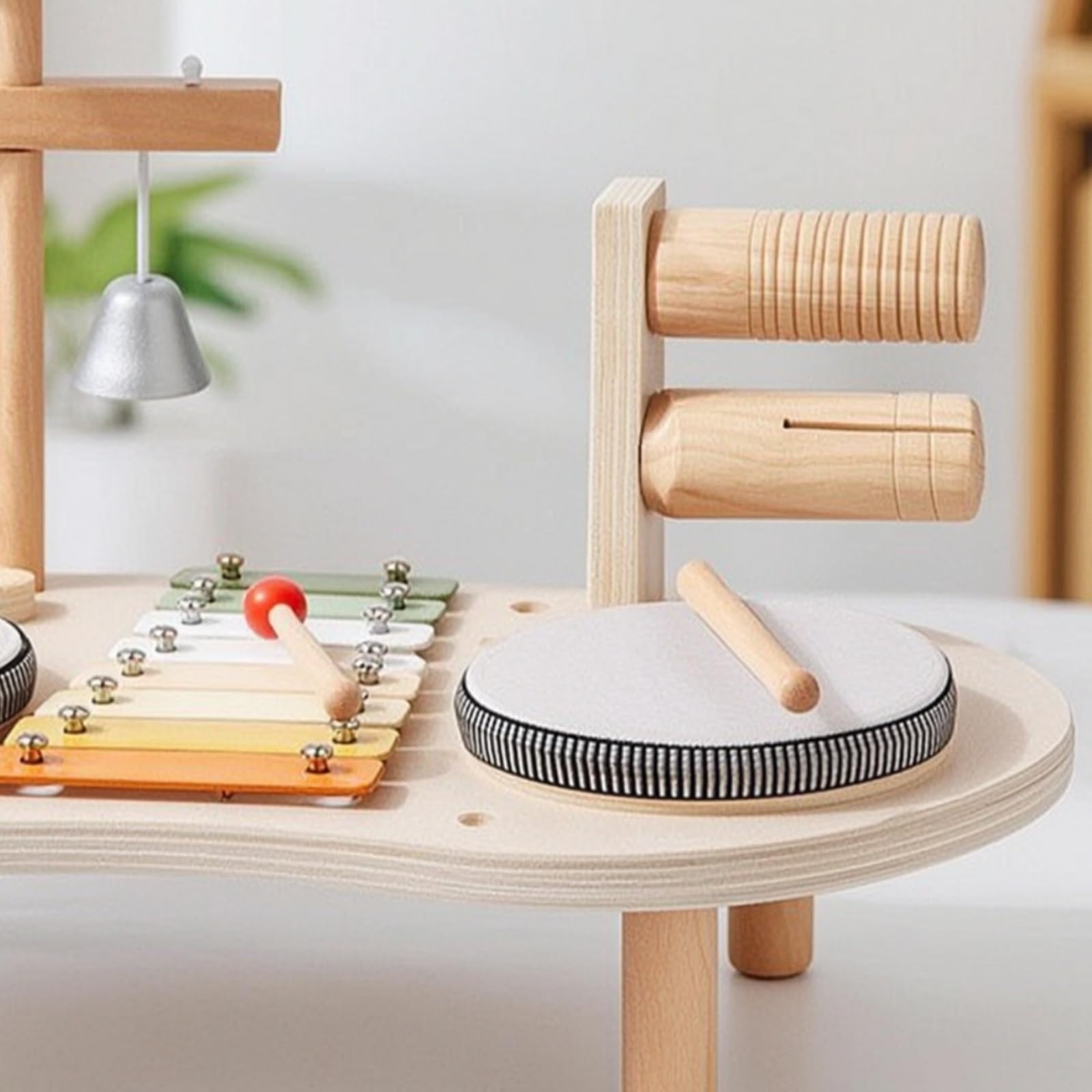 Colcolo Strumento a Percussione per Bambini Set Musicale Educativo Xilofono Piatti Campane a Bacchette in Legno Apprendimento Ritmico Adatto per Ambienti Prescolari Playroom Camerette Casa