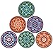 Lifver 6-Piece Absorbent Stone Coaster set,"drink" spills coasters, Mandala Style