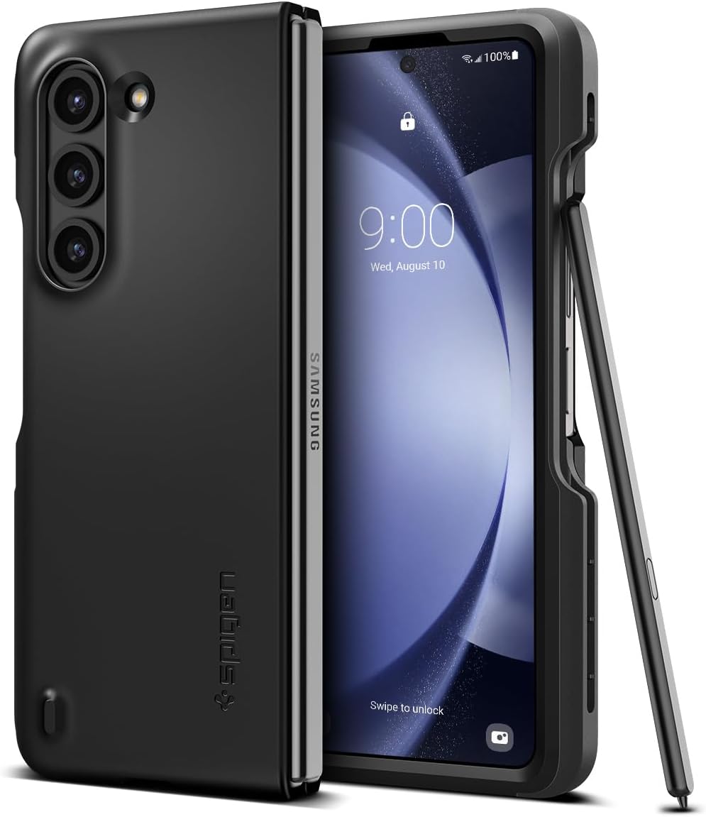 Spigen Thin Fit P Case Designed for Samsung Galaxy Z Fold 5 5G (2023), S-Pen NOT included - Black