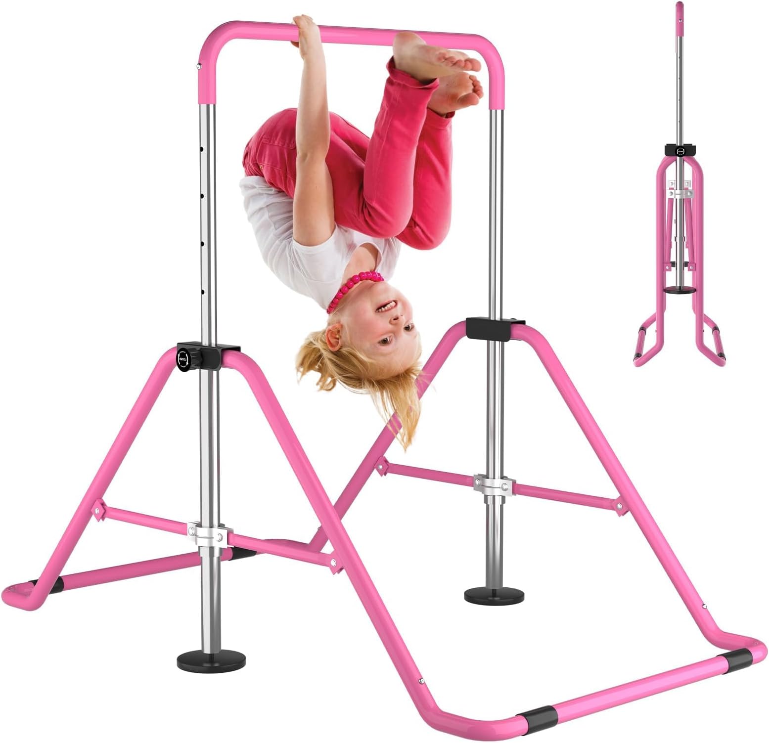 WATBKHE Kids Gymnastics Bar Gymnastic Equipment for Home Adjustable Height Gymnastic Training Bar Gymnastic Stuff for 3-7 Years Old Girls
