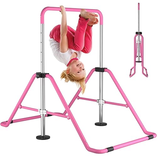 Kids Gymnastics Bar Gymnastic Equipment for Home Adjustable Height Gymnastic Training Bar Gymnastic Stuff for 3-7 Years Old Girls