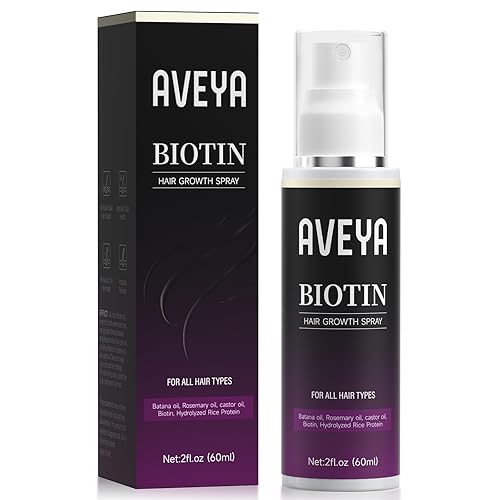 AVEYA Spray para el crecimiento del cabello para mujeres y hombres, con aceite de romero, aceite de batana y biotina para cuero cabelludo,