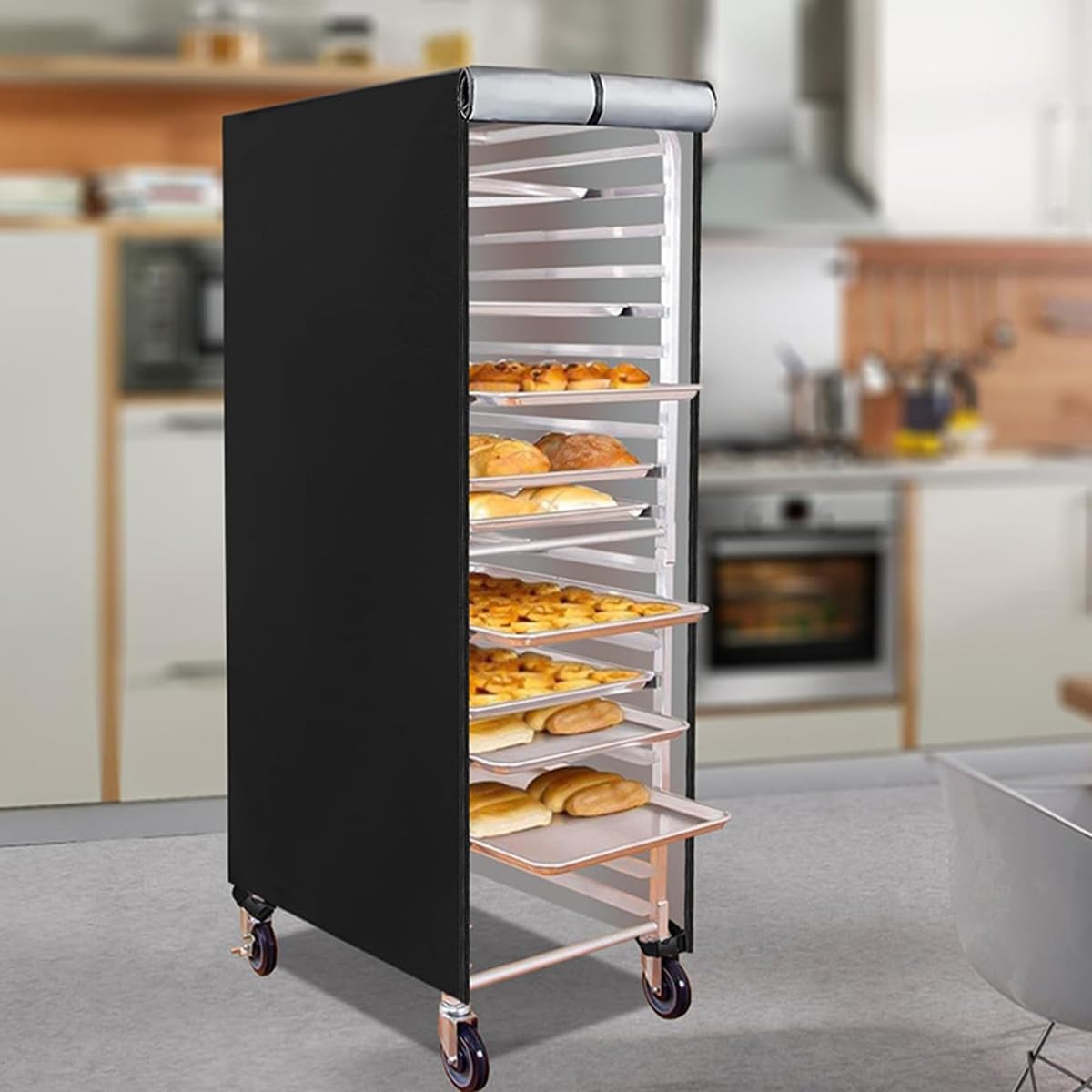 Housse de Protection pour Grille à Pain avec Fermeture éclair, Protection extérieure Anti-poussière, Anti-Pluie, pour pâtisserie intérieure, Tissu Oxford 420D, Noir, 58,4 x 71,1 x 162,6 cm