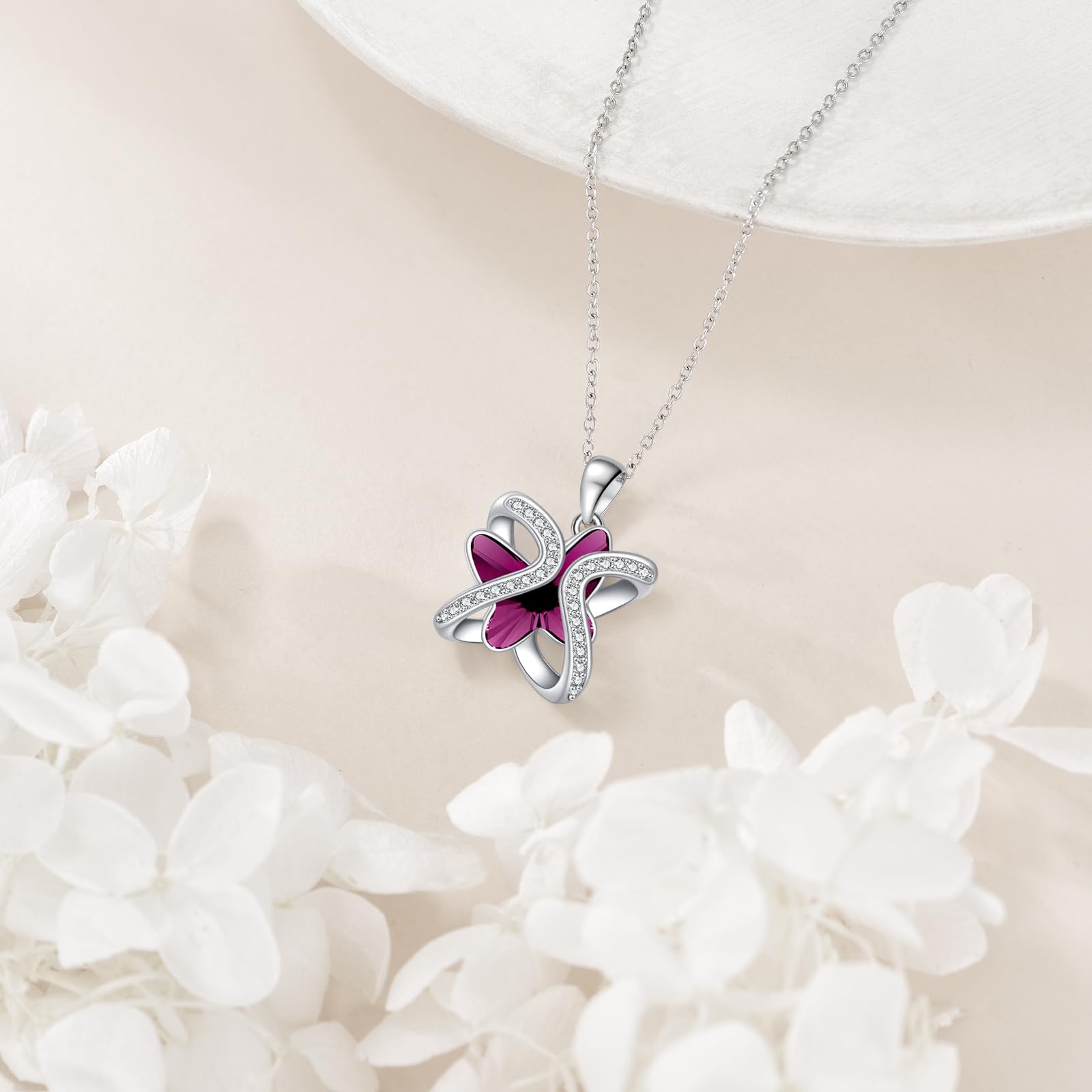 Schmetterling Kristall Halskette für Damen Sterling Silber Schmetterling Anhänger mit Swarovski Kristall Blau Schmetterling Geschenke für Schmetterling Liebhaber