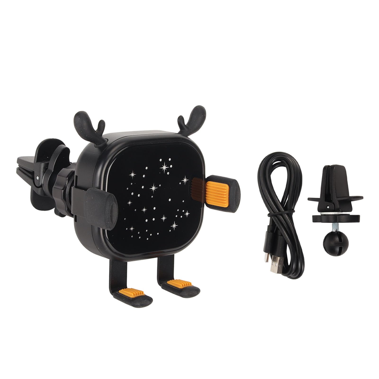 Caricatore Wireless per Auto da 15 W con Bloccaggio Automatico, Supporto per Telefono con Luce D'atmosfera Colorata per S21 Note20, Antiurto 9,1 X 8,1 X 2,36 Pollici (Nera)