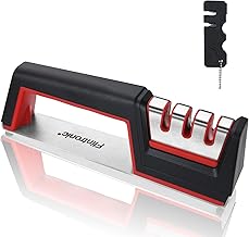 flintronic Sharpener Manual Knife Sharpener, Professional 3 in 1 Knife Sharpener, Manual Stages Knife, Kitchen Sharpening Tools for Repairing, Non-Slip (Include 1 x Small Sharpener)