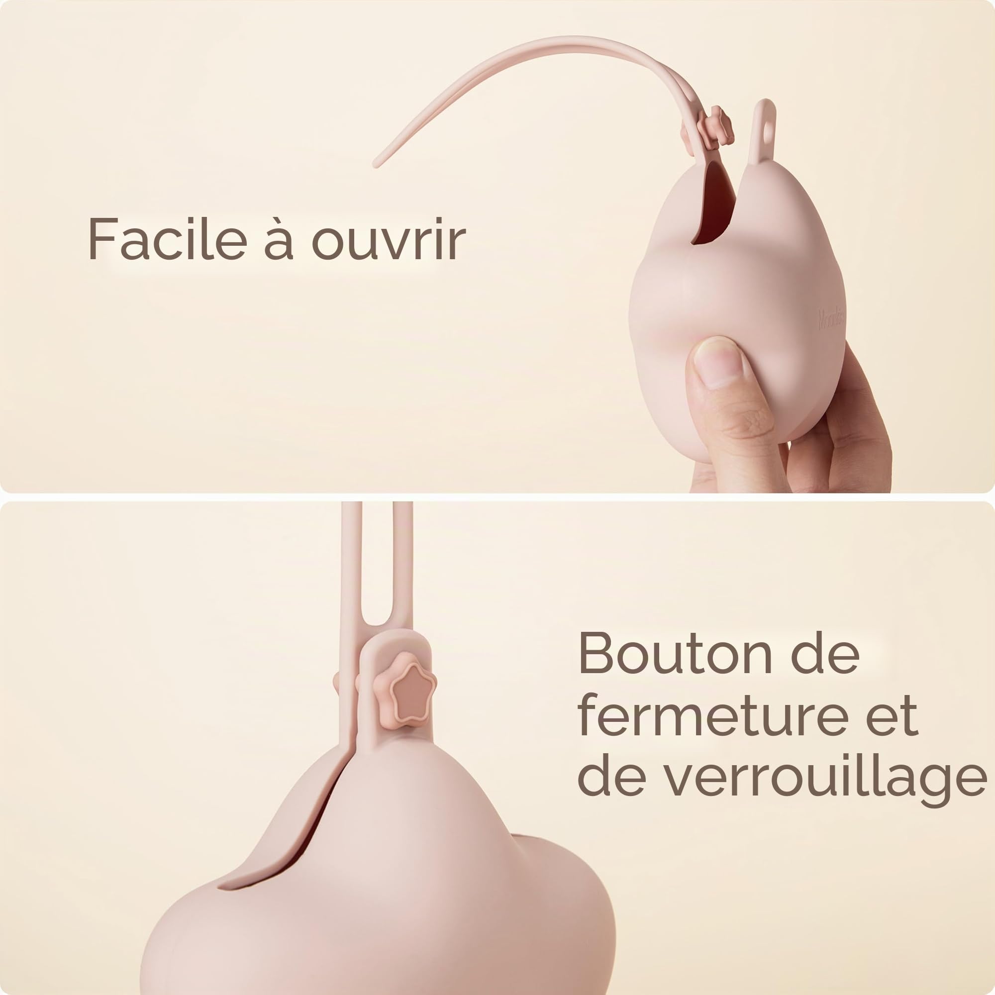 Moonkie Boîte à Tétine Bébé 2 PCS Silicone Imperméable Étui Portable sans BPA Blush Lilas Doux
