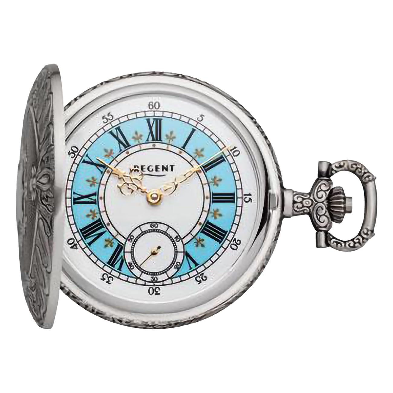 Regent Herren Taschenuhr Antik Savonnette 49 MM Mechanischer Handaufzug Arabische Zahlen P-724