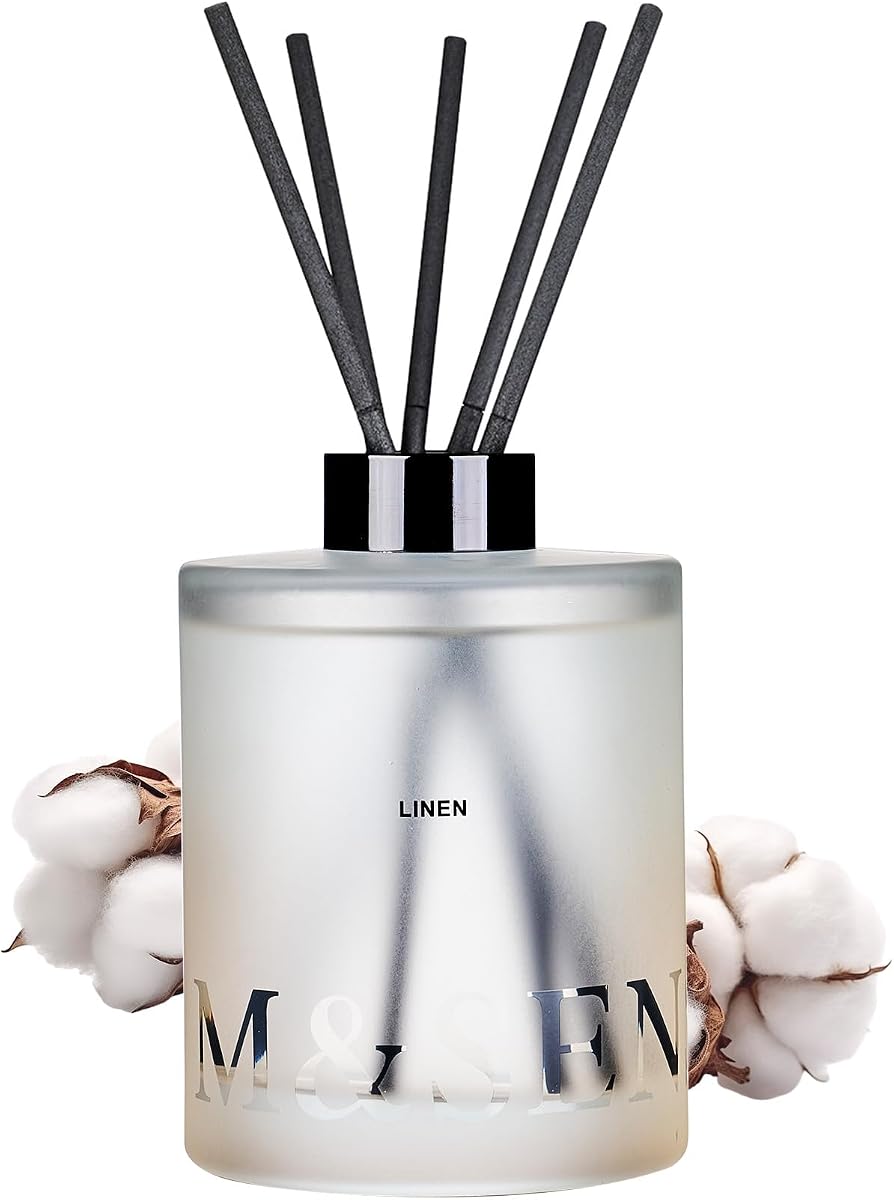 Reed Diffuser Set, Linen, 17 oz Natural Essential Oil | Non-Toxic Organic, Long-Lasting Fragrance, Ideal for Closet, Bedroom, Gifts for Women