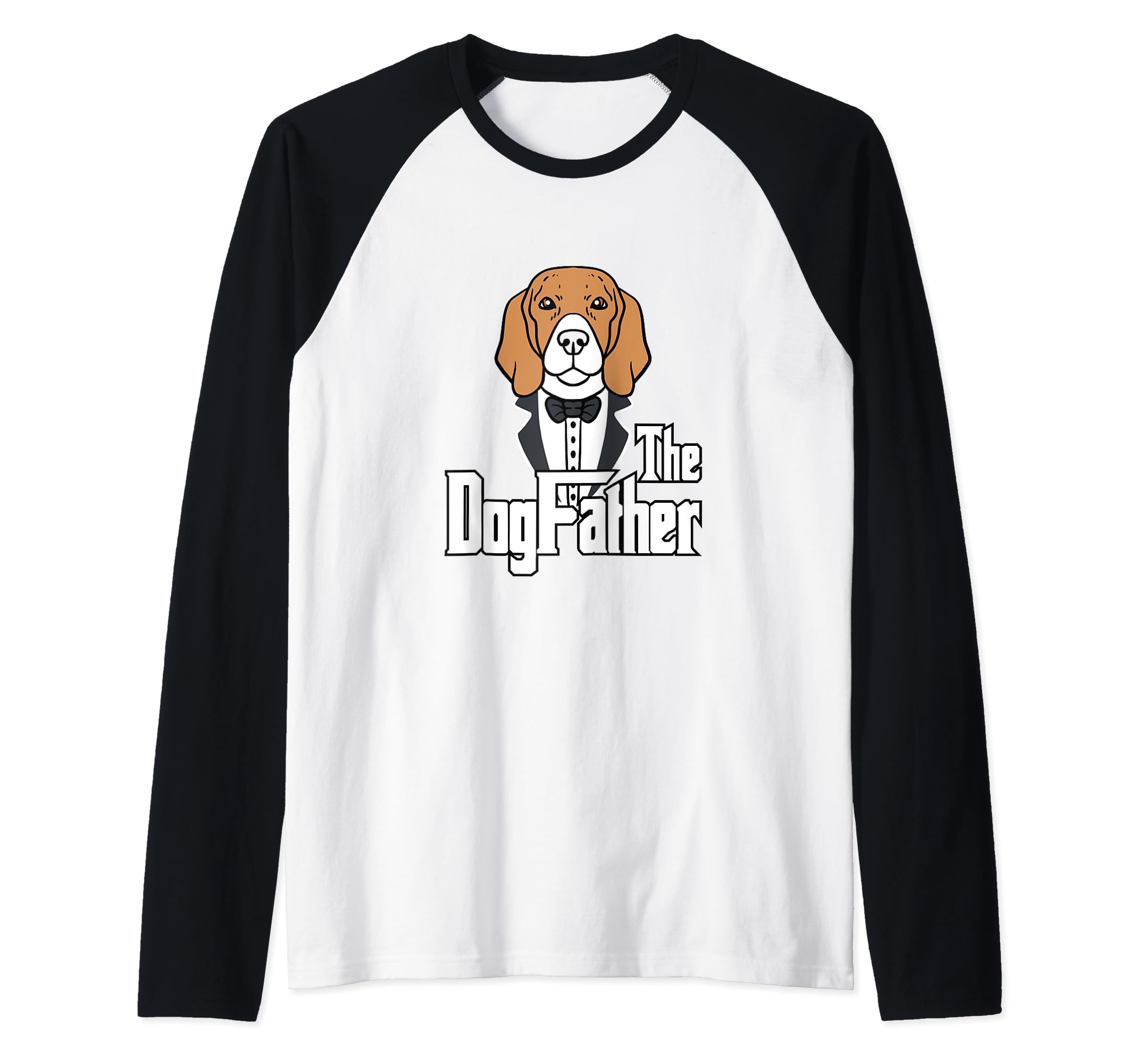 The Dog Father T-Shirt Beagle Dog Dogs Papa Dog Owner Raglan Baseball Tee, Black