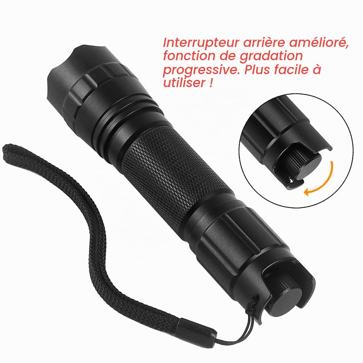 Ultrafire Lampe Torche LED Lumière Rouge 620-630nm Lampe Torche de Chasse Rouge, Lumière de Chasse Rouge Zoomable à Gradation Continue pour Vision Nocturne, Observations Astronomiques