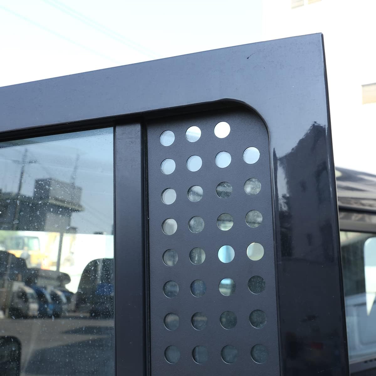 For Land Rover Defender 110 90 2004-2022 Car Styling Aluminum Alloy Black Car Window Side Glass Protective Panel Auto Accessories (For Defender 2004-2019, Style E-Aluminum Alloy)