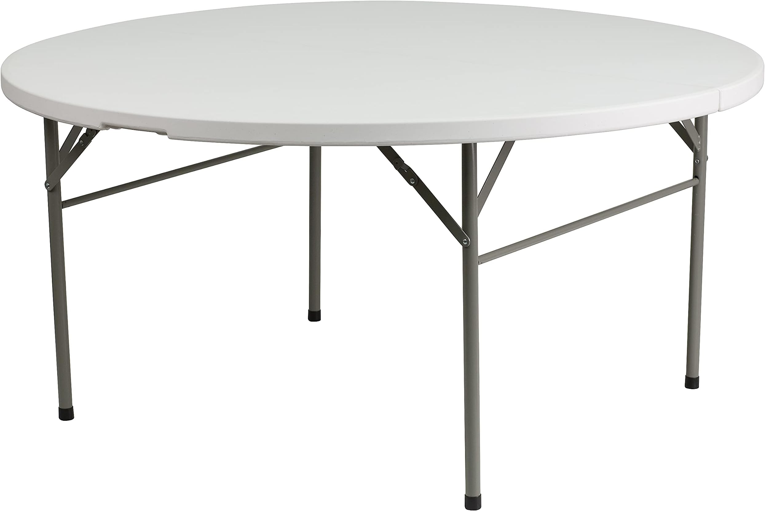 Flash Furniture 60'' Round Bi-Fold Granite White Plastic Folding Table [DAD-154Z-GG]