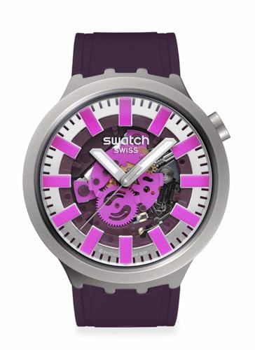 Swatch Big Bold Irony Unisex Watch Casual Polymer Purple Automatic Waterproof Audacious Acai