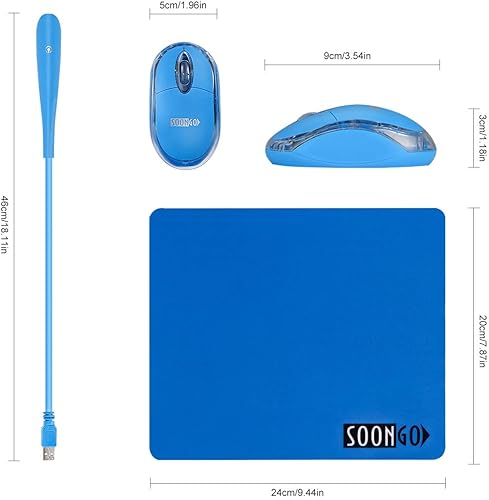 Miniatura 59 de SOONGO - Mini mouse rosa para computadora, mouse ergonómico con cable de 4.9 ft, mouse USB para computadora portátil, mouse de escritorio