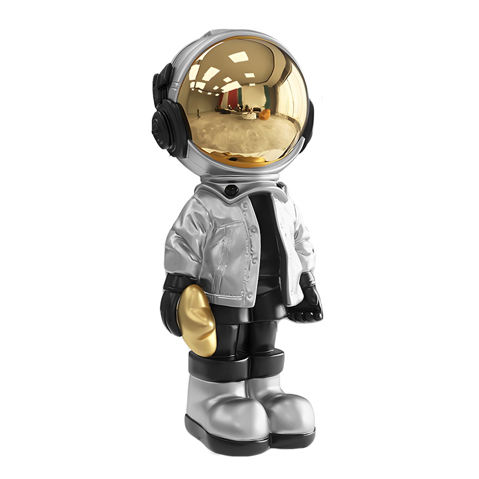 Dosker, Small Astronaut Statues, Mini Astronaut Sculpture Polyresin Gift Silver Figurines Ornaments for Man Room Home Desk Accessories Home Decor