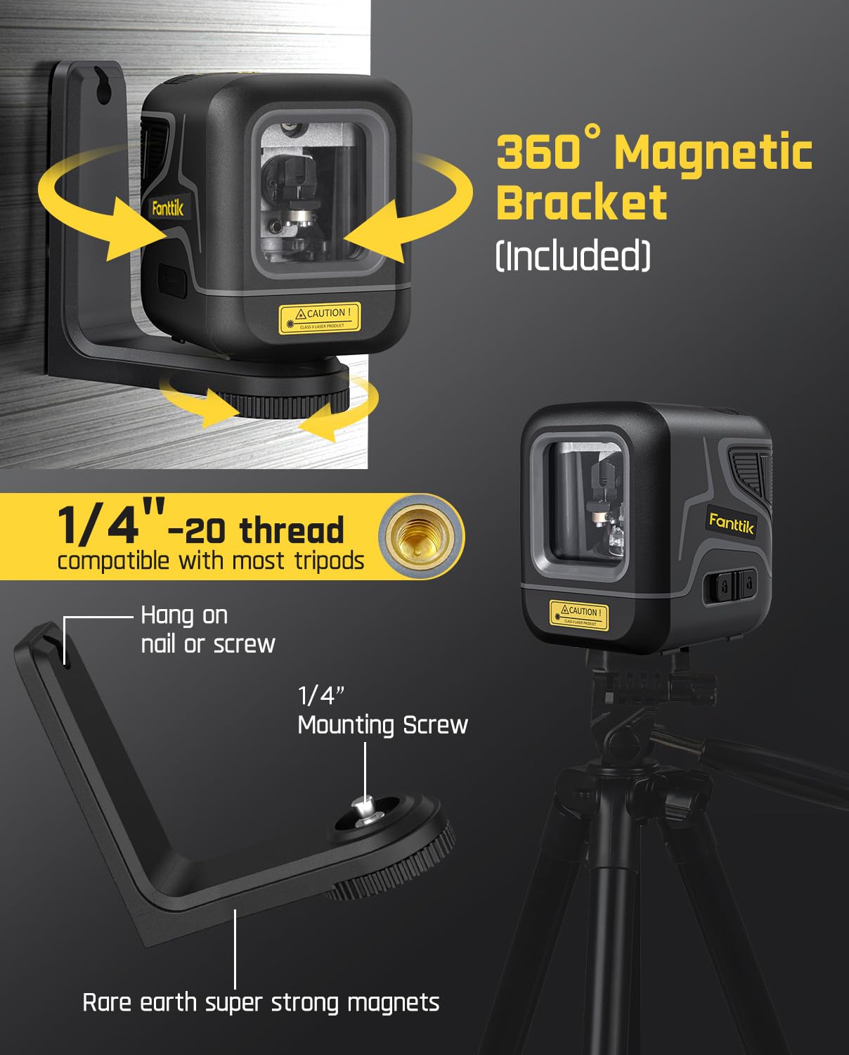 Fanttik D2 Green Laser Level - 10 Hour Battery -7