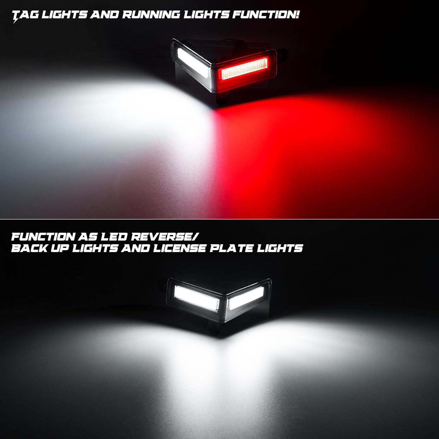 License Plate Light Fits for 2022-2025 Tundra(3rd Gen) White & Red LED Backup Reverse lights 2 Packs Daytime Running Light Tag Lamp