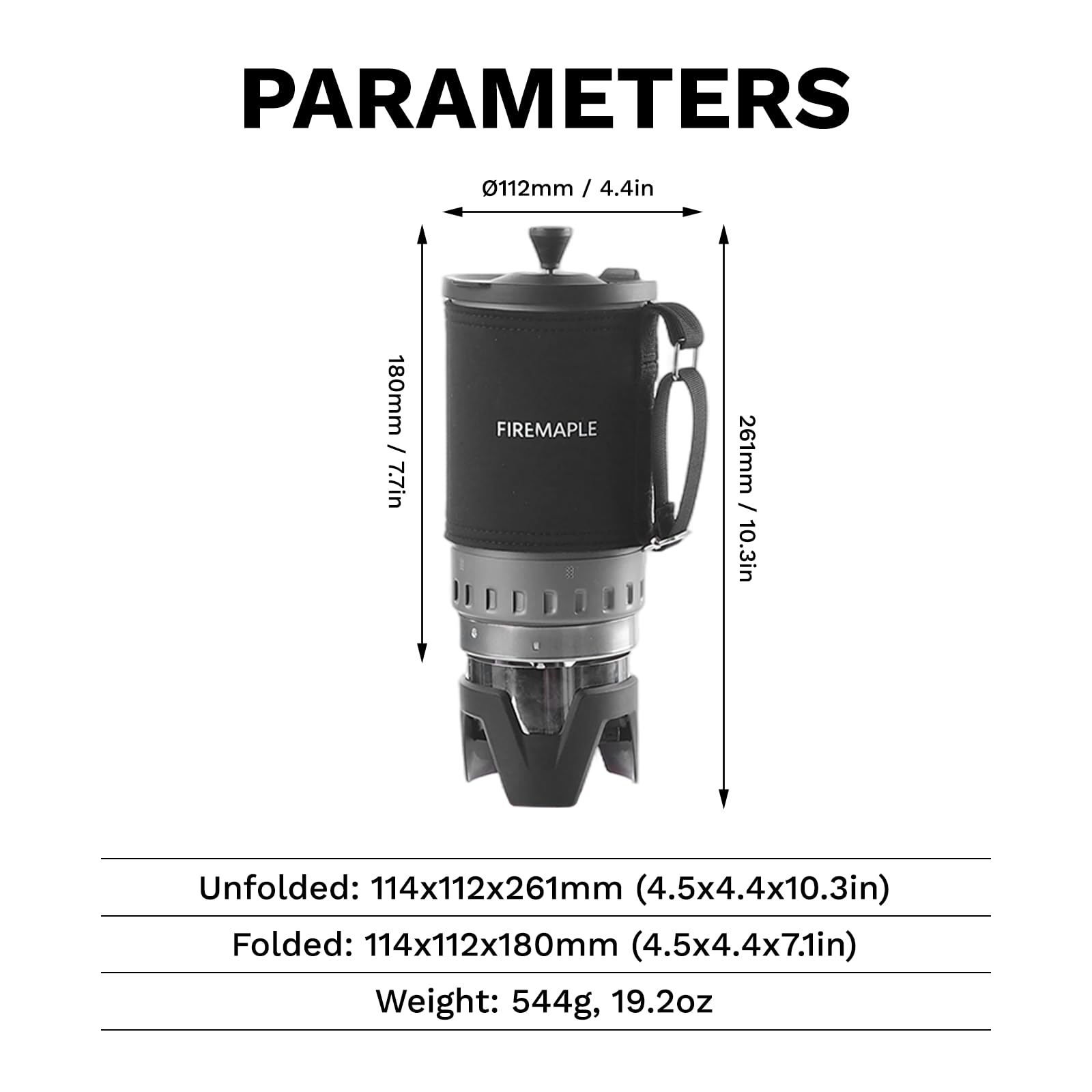 Fire-Maple Crater Radiant Campingkocher mit Infrarotbrenner | Druckreguliert, Winddicht für Hochgebirge & Kälte, Kompaktes All-in-One Kochsystem, Mit French Press, Gaskocher