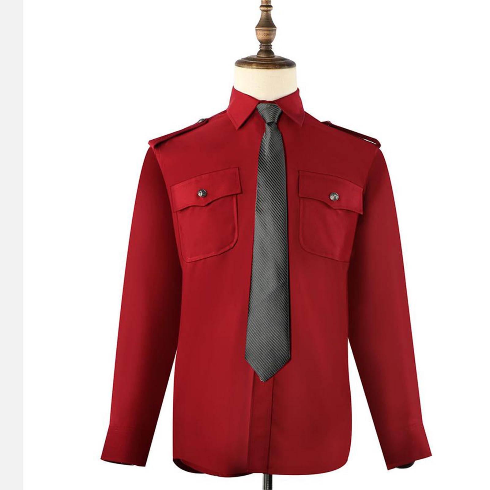 Camisa de trabajo clásica unisex con mangas cortas/largas, cuello de solapa, botones, uniforme de seguridad, blusa con bolsillos con solapa, camisa de oficina