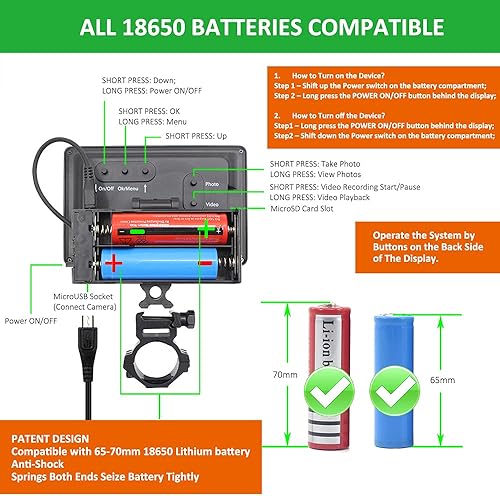 Miniatura 5 de DIY 720p Grabación de video digital Caza Visión Nocturna Rifle Alcance Cámara Monocular VCR con pantalla LCD, linterna infrarroja infrarroja de 850