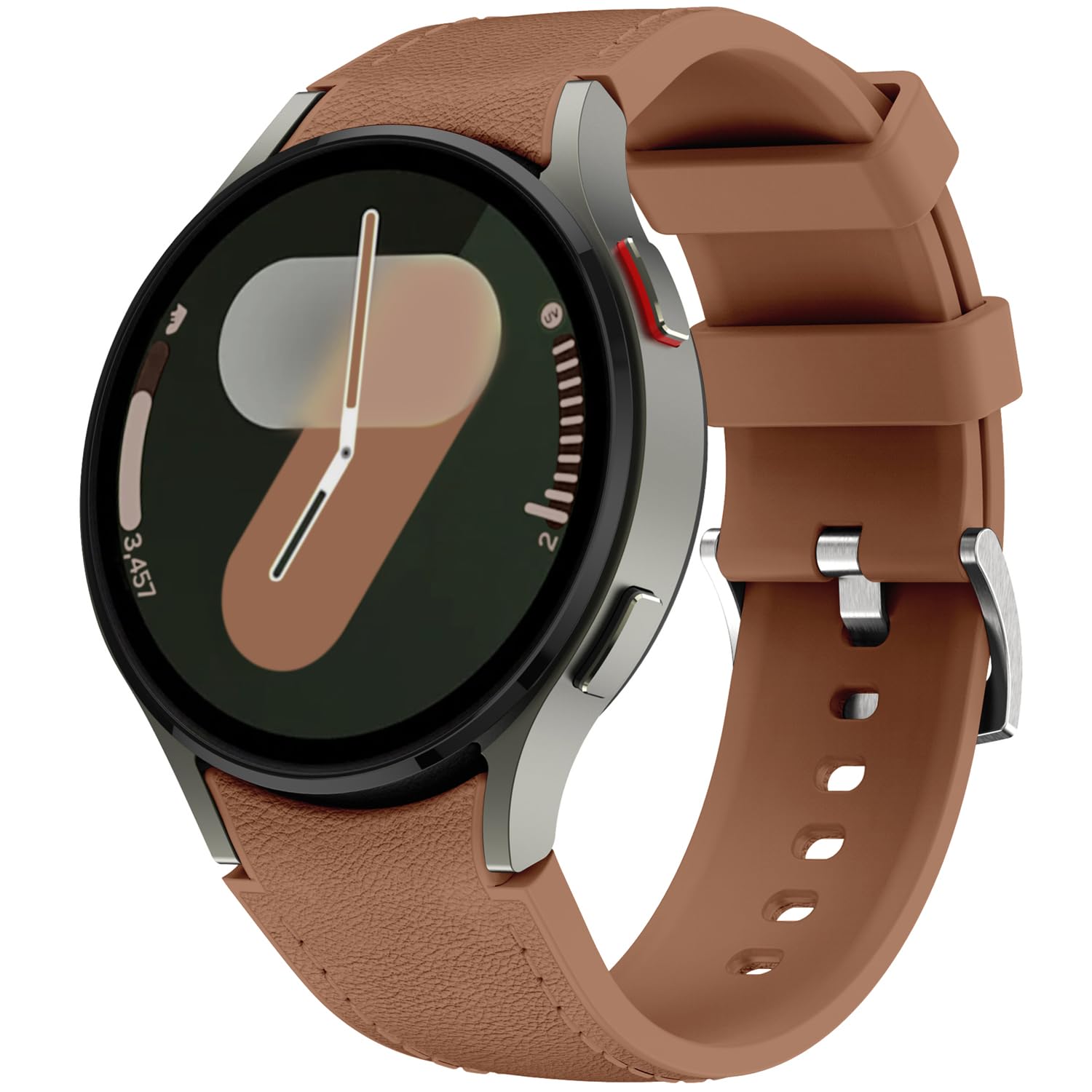 Leather Band Compatible with Samsung Galaxy Watch 7 6 5 4 FE 40mm 44mm Bands, 20mm No Gap Soft Strap Watch 6 Classic 43mm 47mm 5 Pro 45mm 4 Classic