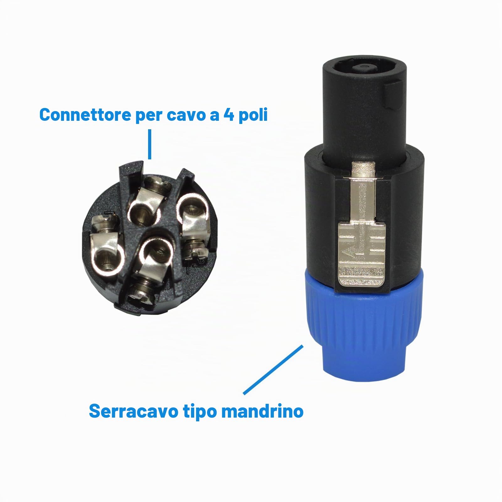 Connettore Speakon, Spina Speakon Twist Lock Spina Altoparlante 4 poli, connettore nl4 compatibile con Speakon NL4MPR, NL4FC, NA4LJ, NL4MP, NL4FX, NL4 & NL2 Series, NL2FC (25 pacchetti)