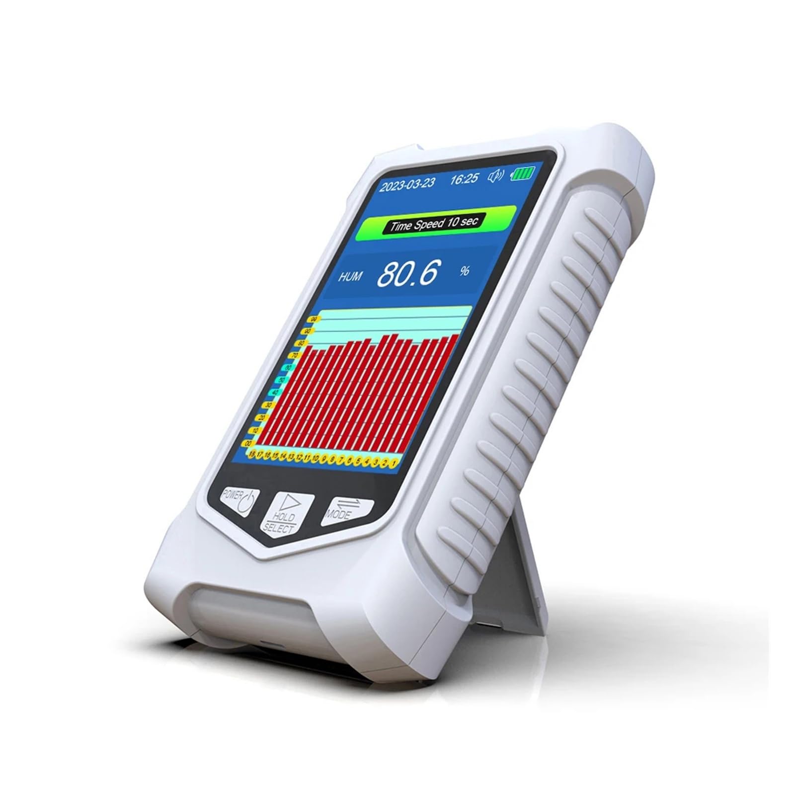 Moniteur de qualité de l'air Portable avec détecteur de gaz O3, de température et d'humidité, écran LCD et alarmes visuelles et sonores. Intérieur/Extérieur
