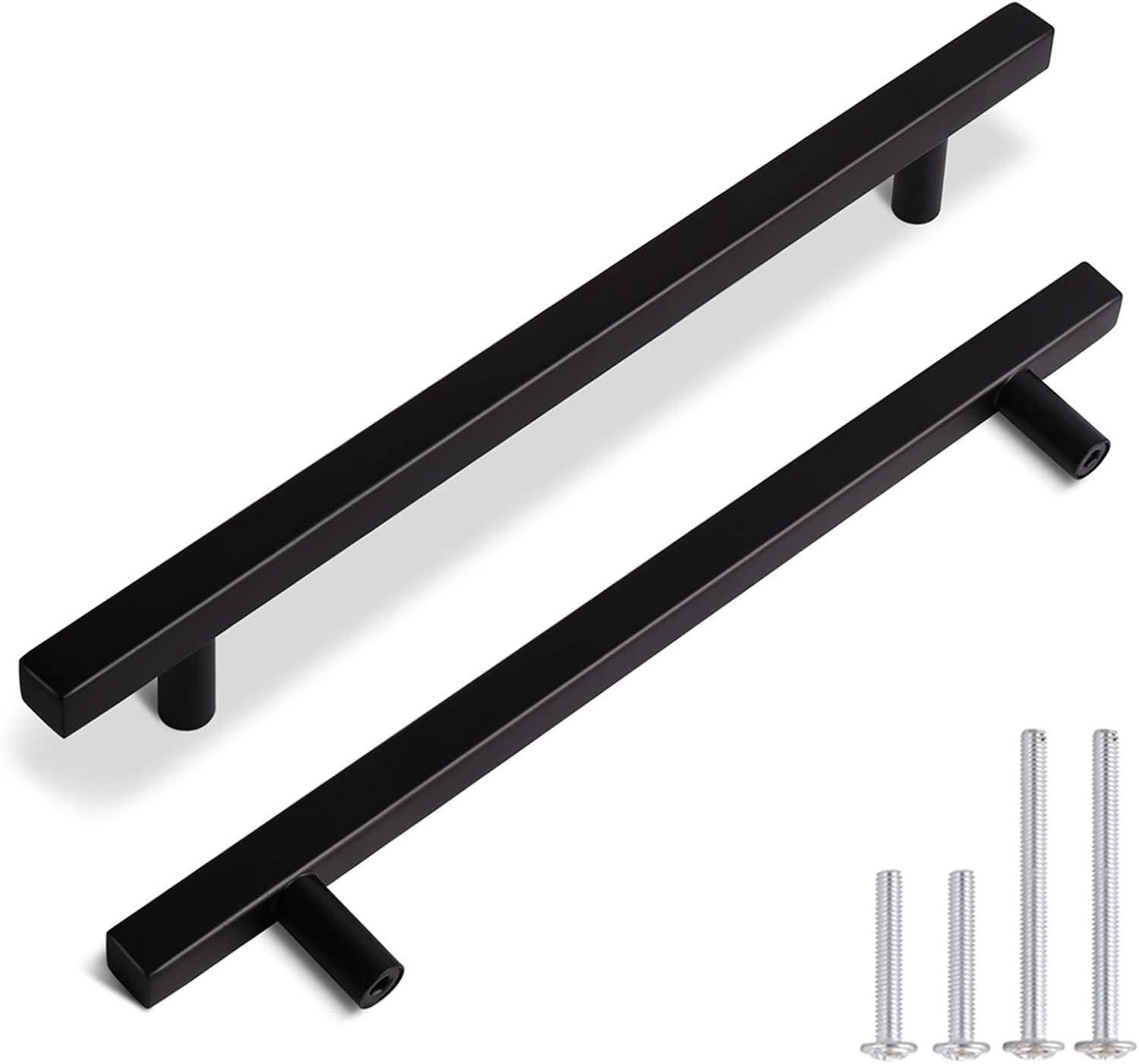 KNOBWELL 20 Pack Matte Black Stainless Steel Handles Modern