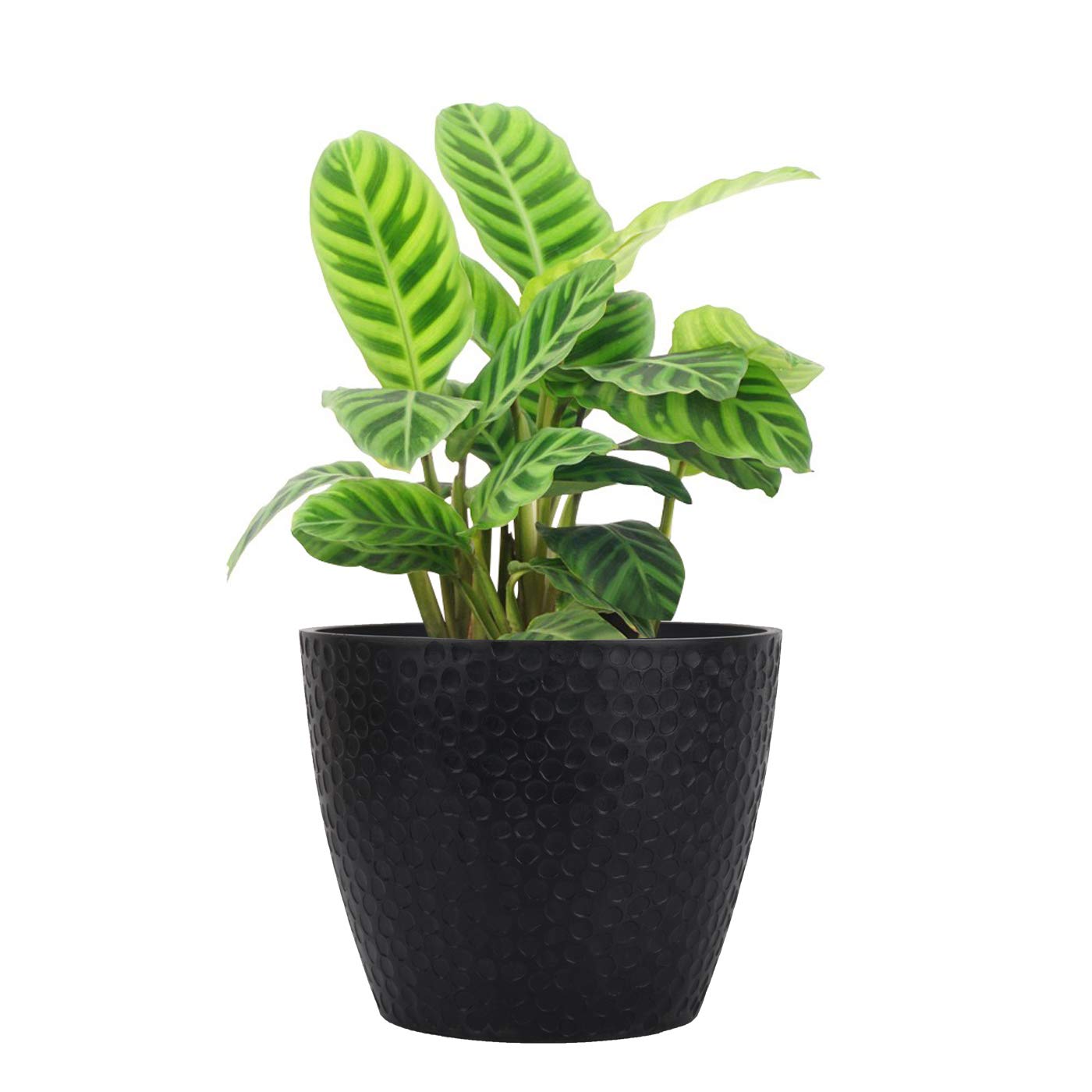 LA JOLIE MUSE Outdoor Indoor Planters Flower Pots - 9.4 Inch Planter Pot Containers, Plant Pots, Black, Honeycomb