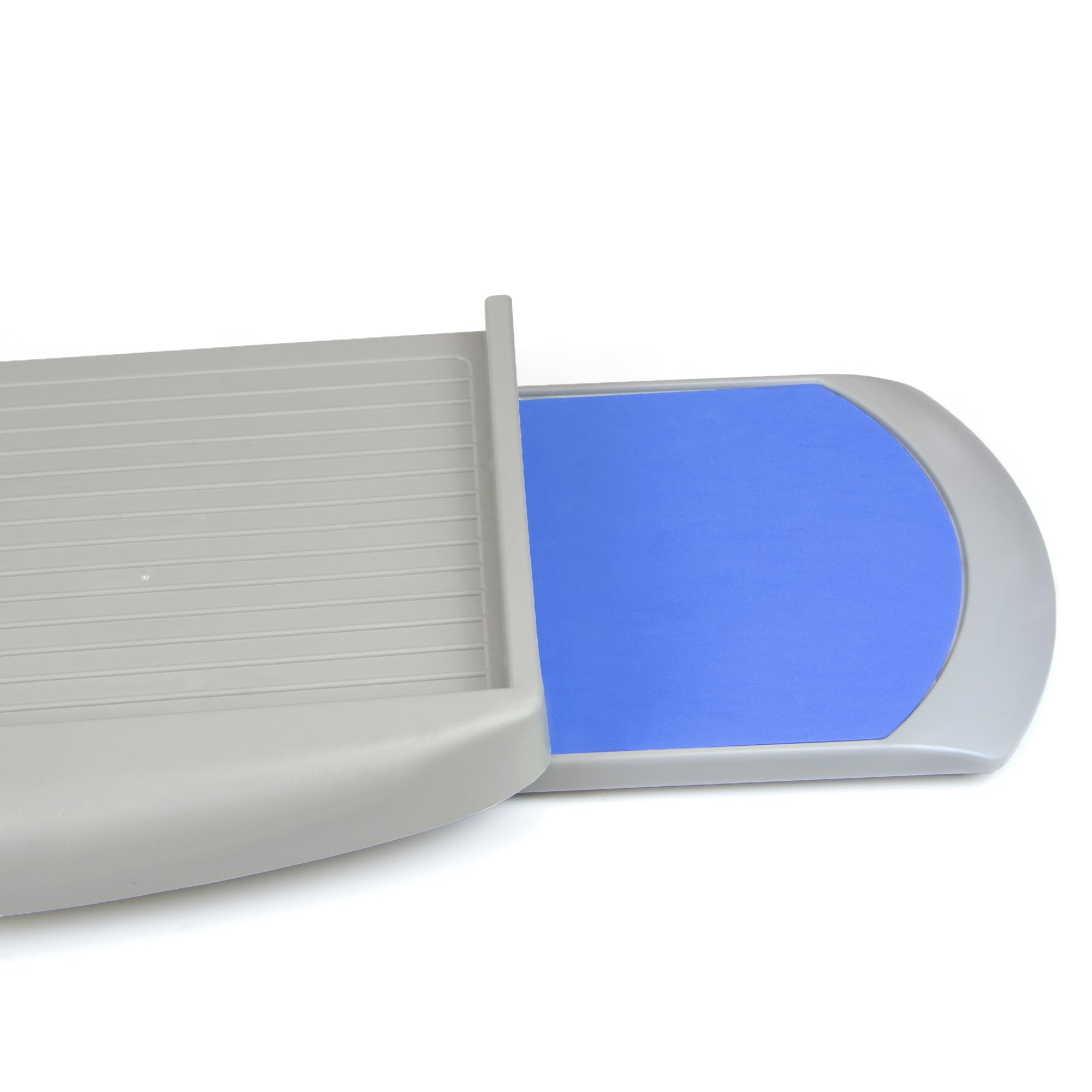 Emuca - Soporte Portateclado Extraíble con Bandeja Auxiliar para el Ratón, Acero y Plástico, Plástico gris
