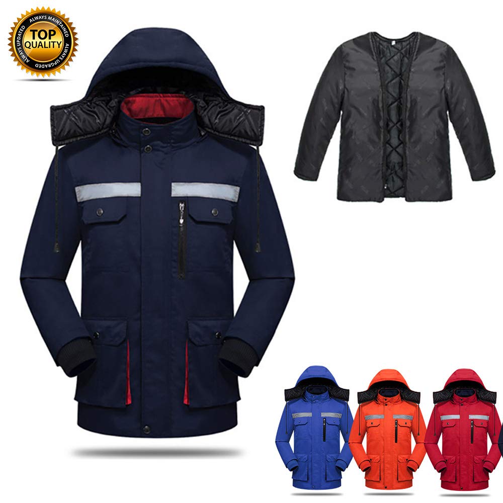 tooloflife Unisex Adulto Chaqueta Impermeable Invierno Manga Larga Regular Azul Talla Unica