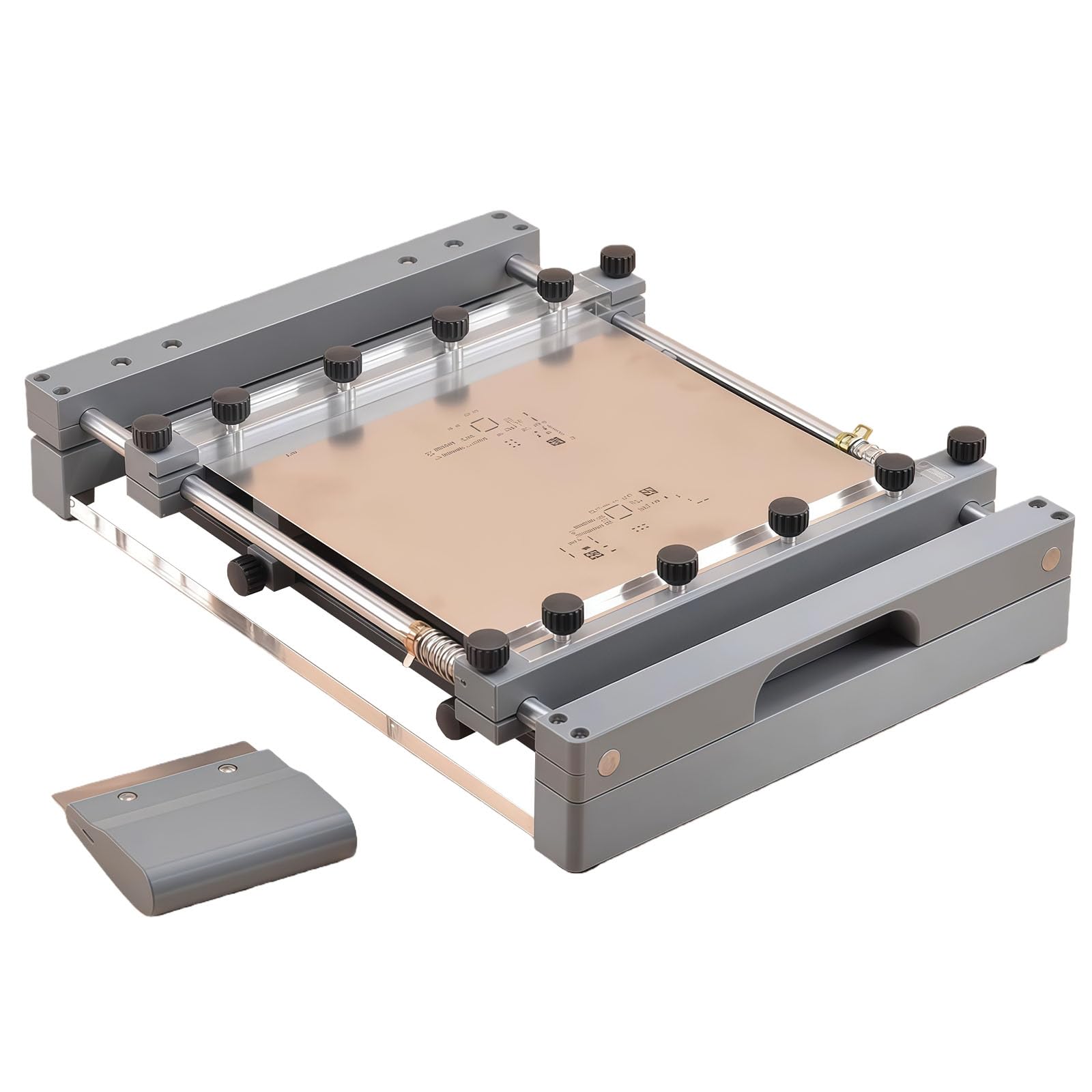 GZKDKZB Manual PCB Stencil Printer, Steel Mesh Solder Paste Printing Table with Scraper, Adjustable, Precise Positioning, for Small Business SMT Assembly