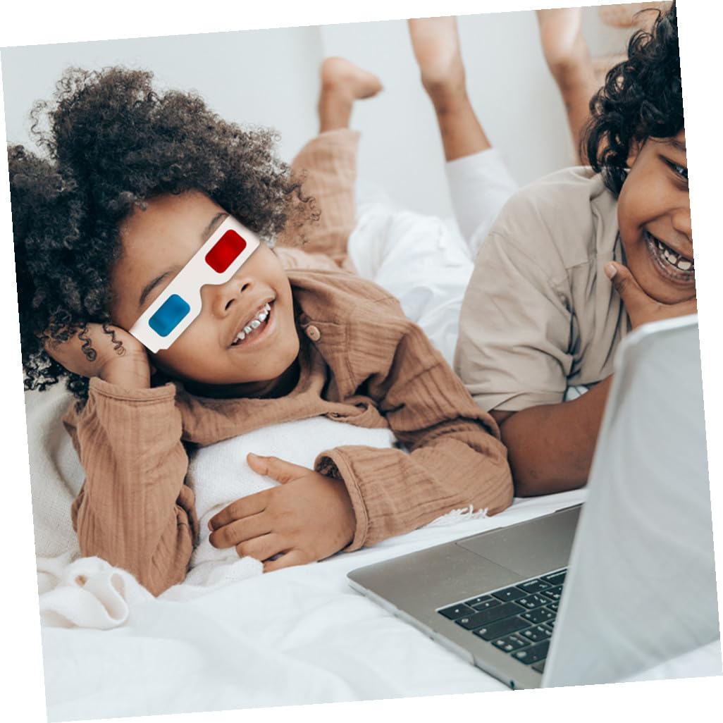 Occhiali di Carta 3d Anaglifi Monouso per Film e Video, 30 Pezzi in Cartone Bianco, Accessori per Cinema e Intrattenimento Domestico