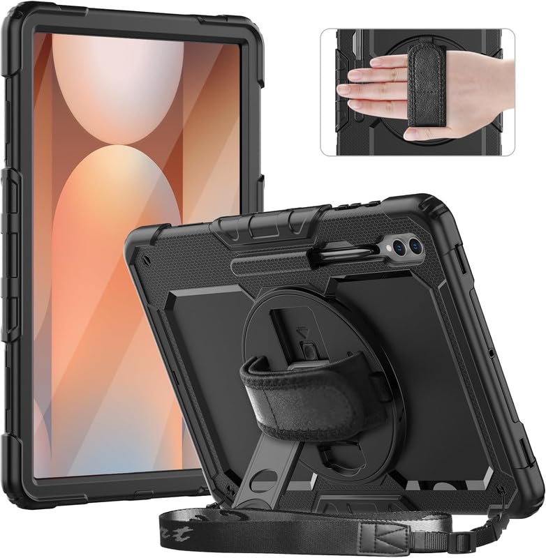 Image of Helix Hard Pro Full Cover Heavy Duty Dazzle with Kickstand Protective Back Cover for Samsung Galaxy Tab S10 Ultra - Black