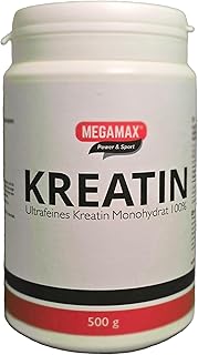 MEGAMAX Kreatin Pulver hochdosiert reines Creatin Monohydrat - ultrafeines kreatin-monohydrat Kreatine 500 g