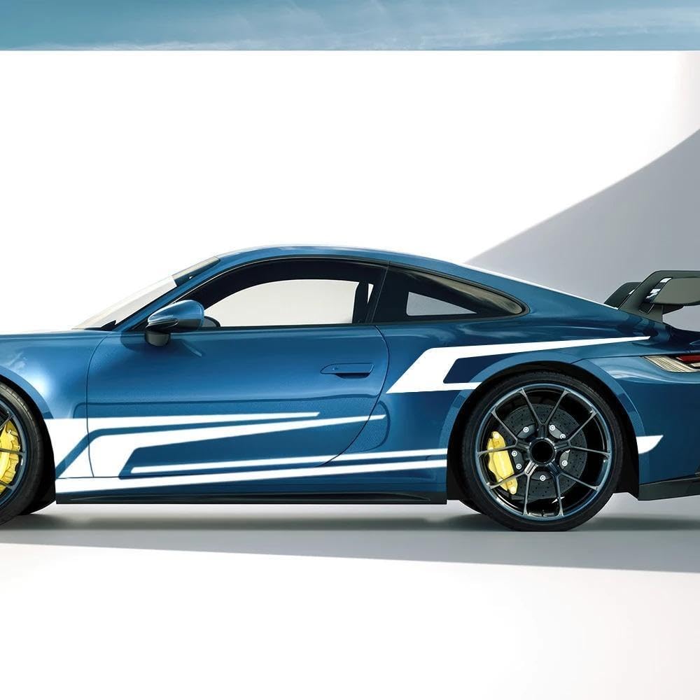 Decalcomanie per auto Adesivi Per Auto Auto Door Side Sport Stripes Decorazione Decalcomanie In Vinile Autoadesive Impermeabili(Matt Black)