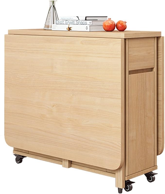 SHDT Dining Table, 1.2m Extendable Wood, Manual DropLeaf, 4 Chairs