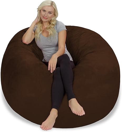 Miniatura 33 de Chill Sack Puf - Sillón gigante de espuma viscoelástica de 5 pies, sofá grande con funda de microfibra suave, color negro ónix Micro Gamuza - Negro
