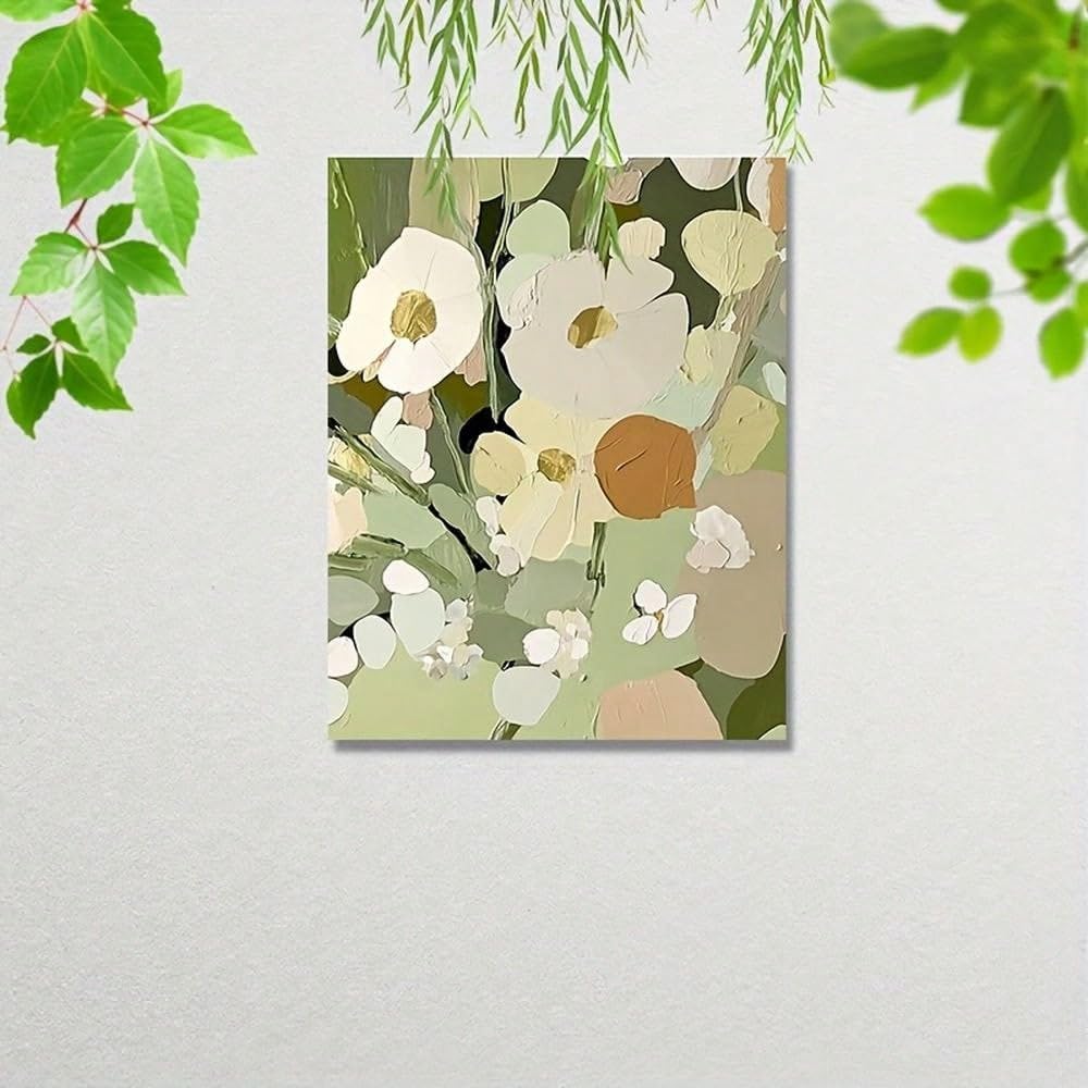1 cuadro moderno con estampado floral sobre lienzo, ideal para la decoración de salas de estar, dormitorios u oficinas (70x100cm/Sin marco).