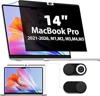 IPROKKO MacBook pro 14(2021-2026に対応 M1/M2/M3/M4/M5Pro/Max)覗き見防止フィルター 磁気プライバシーフィルム カメラカバー付き ブルーライト防止 反射防止 両面使用 請求書を発行できますA3427 A3426 A3434 A3112 A3185 A3401 A2918 A2992 A2779 A2442