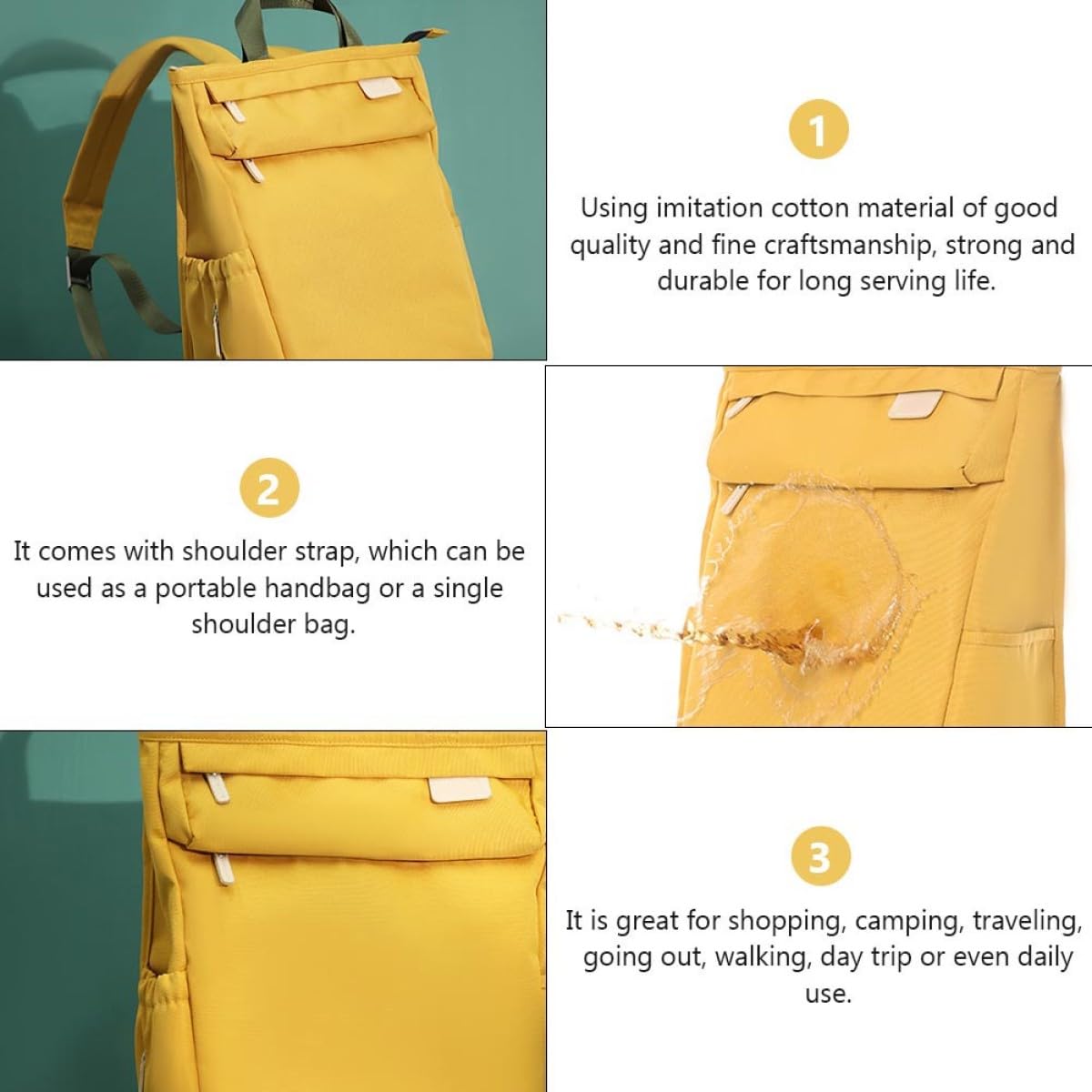 HEMOTON Wickeltasche Organizer für Babyartikel Aufbewahrungstasche Draußen Rucksack Platz Tablet Handy Fächer Windel Fläschchen Wickeltuch Feuchttuch Regenschirm Trinkflasche Einkaufen