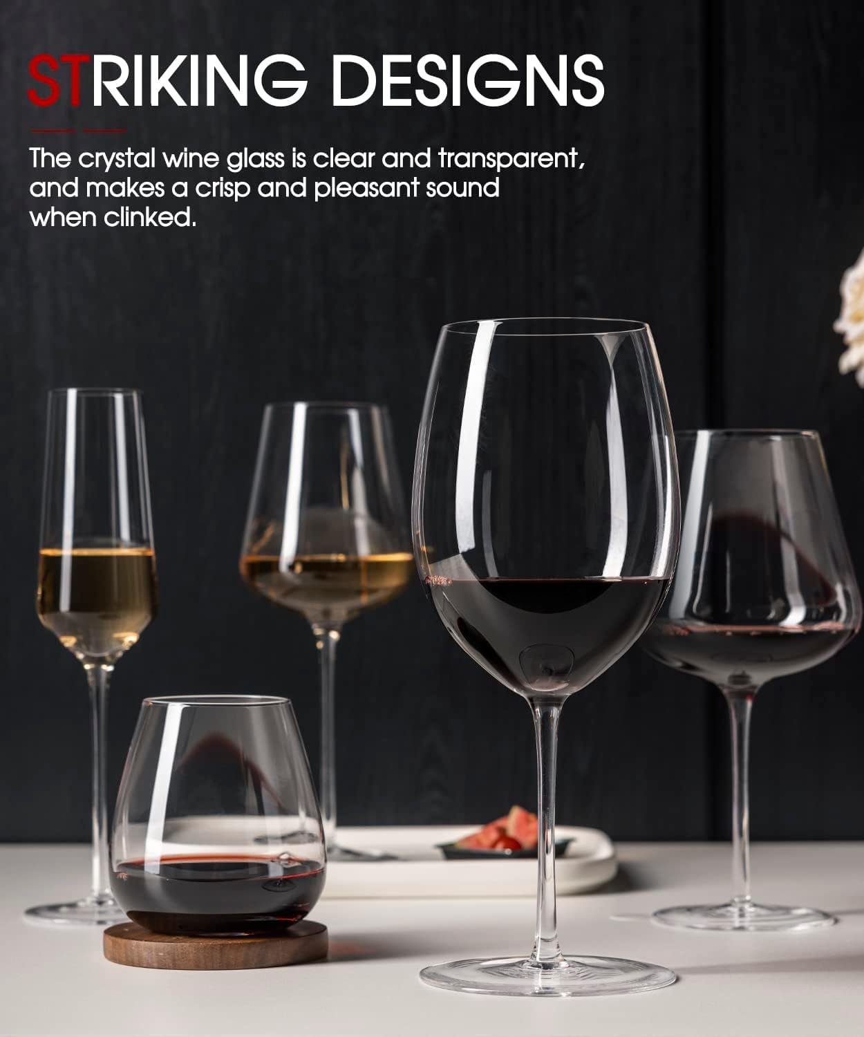 OJA Rotweingläser, mundgeblasen, riesigen Kristallgläser, 1035 ml, übergroße Weingläser, große Cabernet-Sauvignon-Gläser, leicht, klar, ideal für Weinproben, Restaurants.