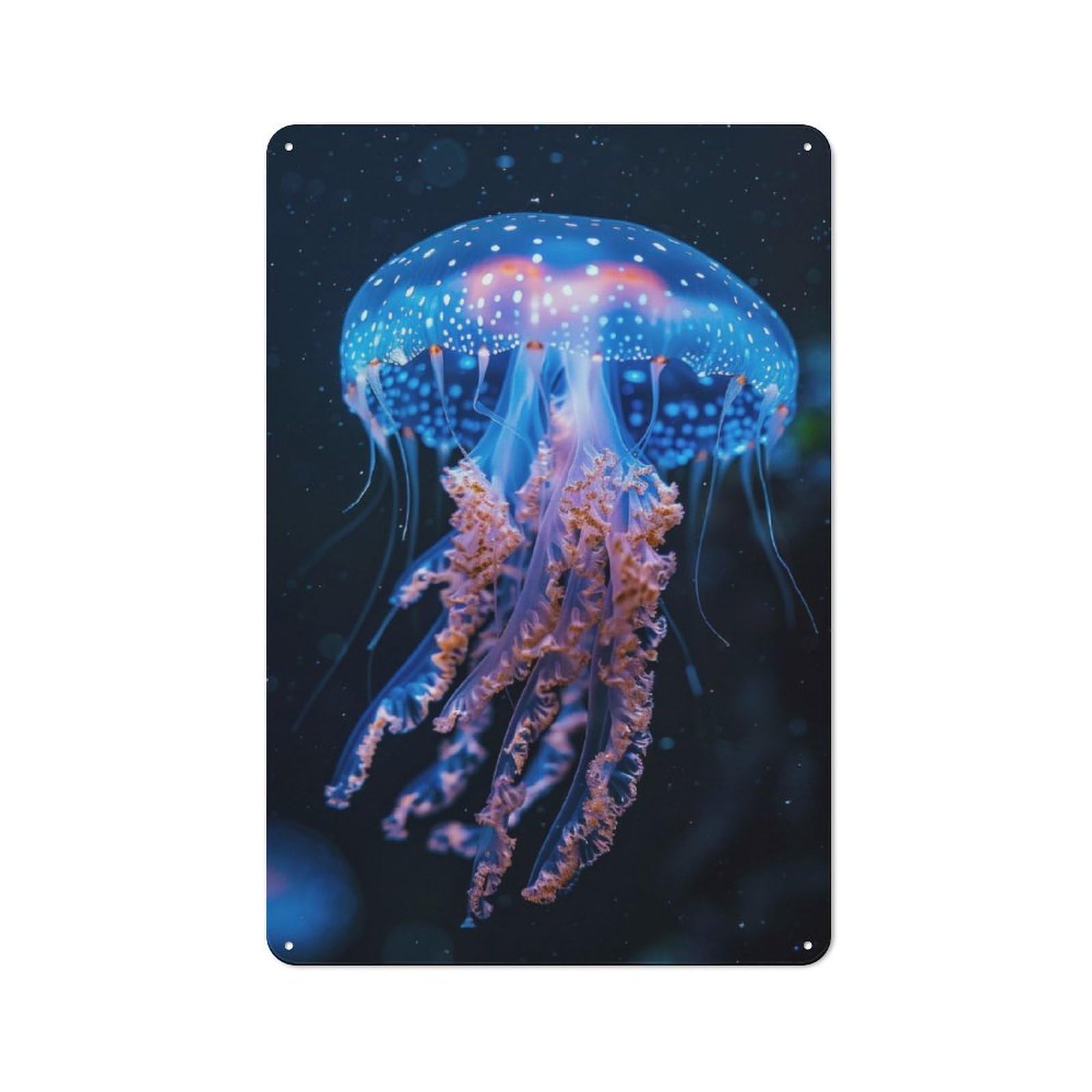 Junmoney Bioluminescent Beauty Tin Wall Plaque 30X20cm With For Living Room Wall, Gift For Feature Wall Decorators During The Christmas Season